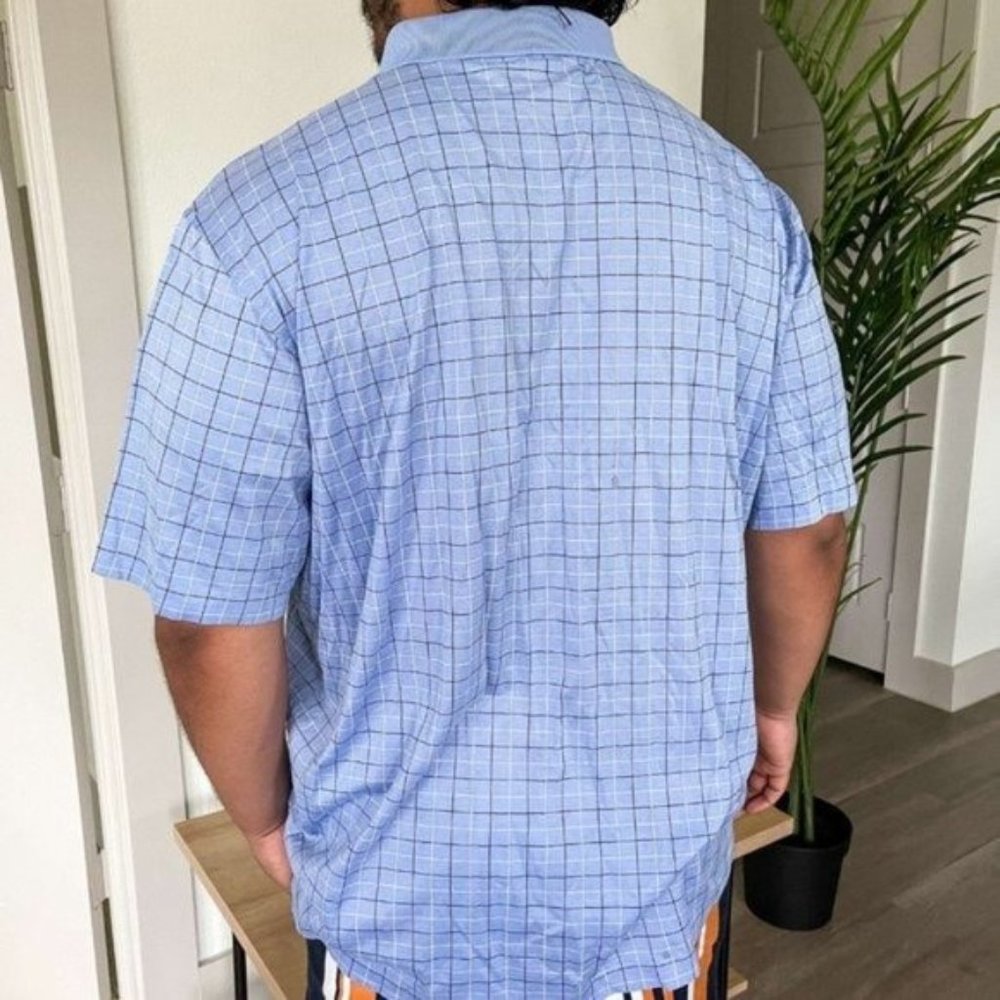 ❤️SOLD❤️Ralph Lauren Purple Label Cotton Blue Plaid Polo - Picture 2 of 9